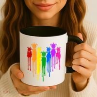 Cute Rainbow Painted Turtles Heart Coffee Mug thumb 3