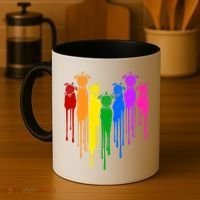 Cute Rainbow Painted Turtles Heart Coffee Mug thumb 4