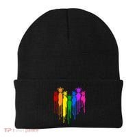Cute Rainbow Painted Turtles Heart Beanie thumb 0