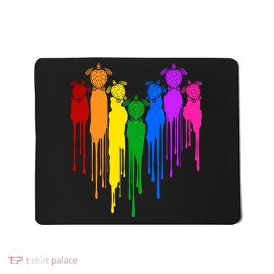 Cute Rainbow Painted Turtles Heart Mousepad