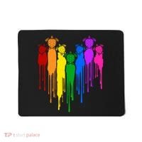Cute Rainbow Painted Turtles Heart Mousepad thumb 0