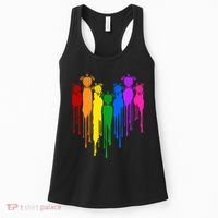 Cute Rainbow Painted Turtles Heart Women's Tank Top thumb 0