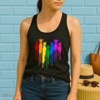 Cute Rainbow Painted Turtles Heart Women's Tank Top thumb 2