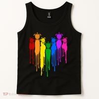 Cute Rainbow Painted Turtles Heart Tank Top thumb 2