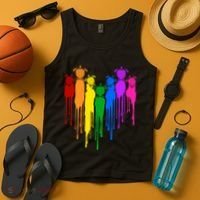 Cute Rainbow Painted Turtles Heart Tank Top thumb 4