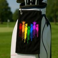 Cute Rainbow Painted Turtles Heart Golf Towel thumb 2