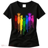 Cute Rainbow Painted Turtles Heart Women's T-Shirt thumb 0