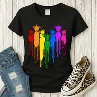Cute Rainbow Painted Turtles Heart Women's T-Shirt thumb 3