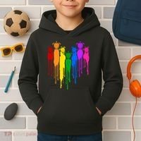 Cute Rainbow Painted Turtles Heart Kids Hoodie thumb 2