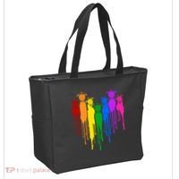Cute Rainbow Painted Turtles Heart Tote Bag thumb 2