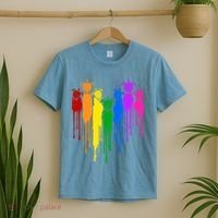 Cute Rainbow Painted Turtles Heart T-Shirt thumb 2