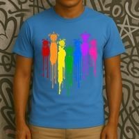 Cute Rainbow Painted Turtles Heart T-Shirt thumb 3