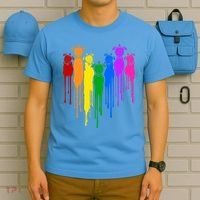 Cute Rainbow Painted Turtles Heart T-Shirt thumb 5