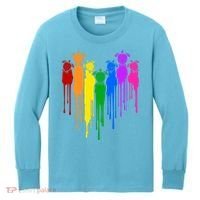 Cute Rainbow Painted Turtles Heart Kids Long Sleeve Shirt thumb 0