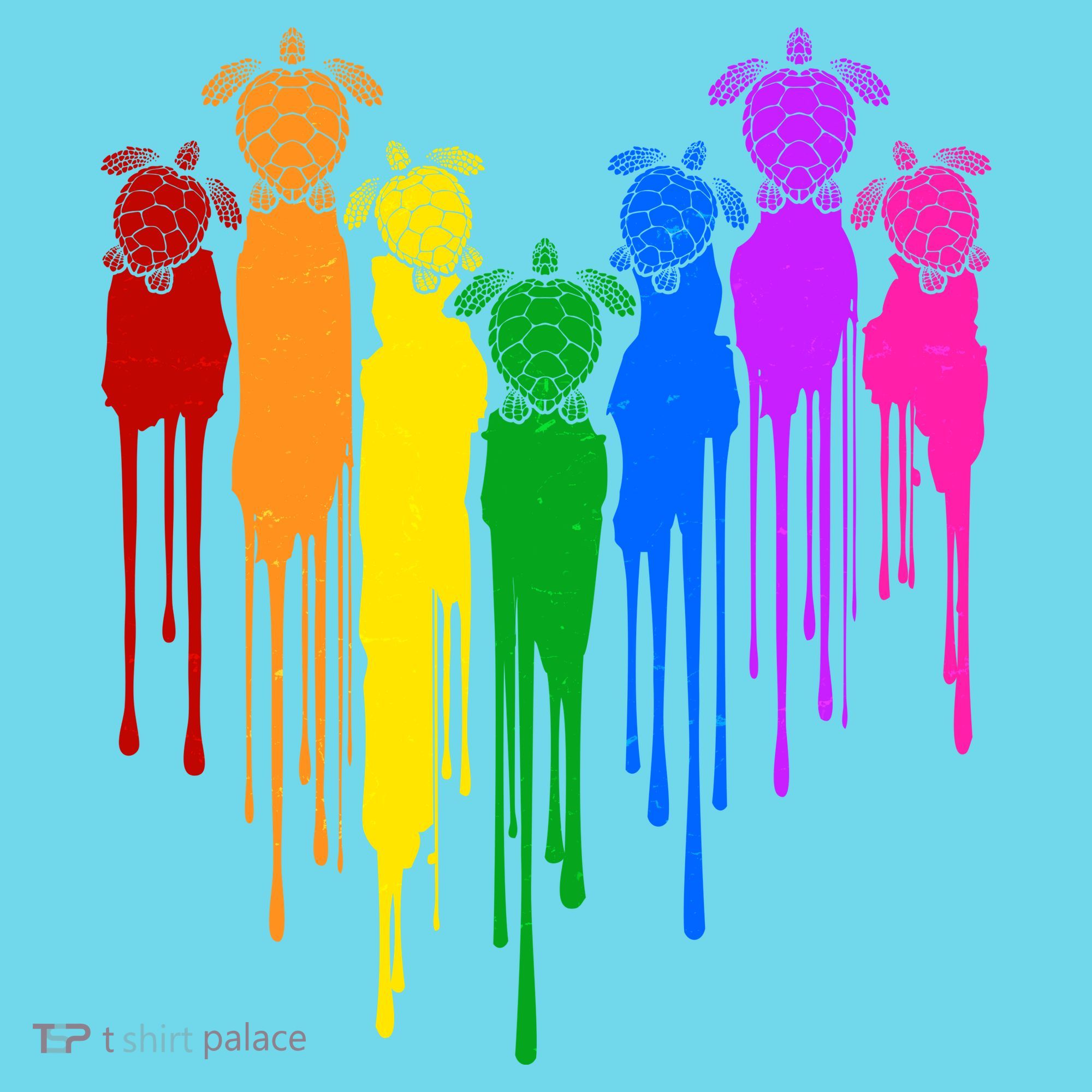 Cute Rainbow Painted Turtles Heart Kids Long Sleeve Shirt