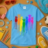 Cute Rainbow Painted Turtles Heart Kids T-Shirt thumb 3