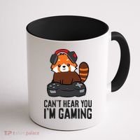 Cute Red Panda Gaming CanT Hear You IM Gaming Coffee Mug thumb 1