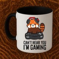 Cute Red Panda Gaming CanT Hear You IM Gaming Coffee Mug thumb 2