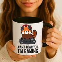 Cute Red Panda Gaming CanT Hear You IM Gaming Coffee Mug thumb 3
