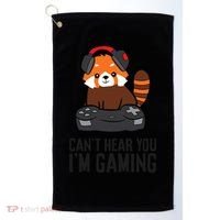 Cute Red Panda Gaming CanT Hear You IM Gaming Golf Towel thumb 0