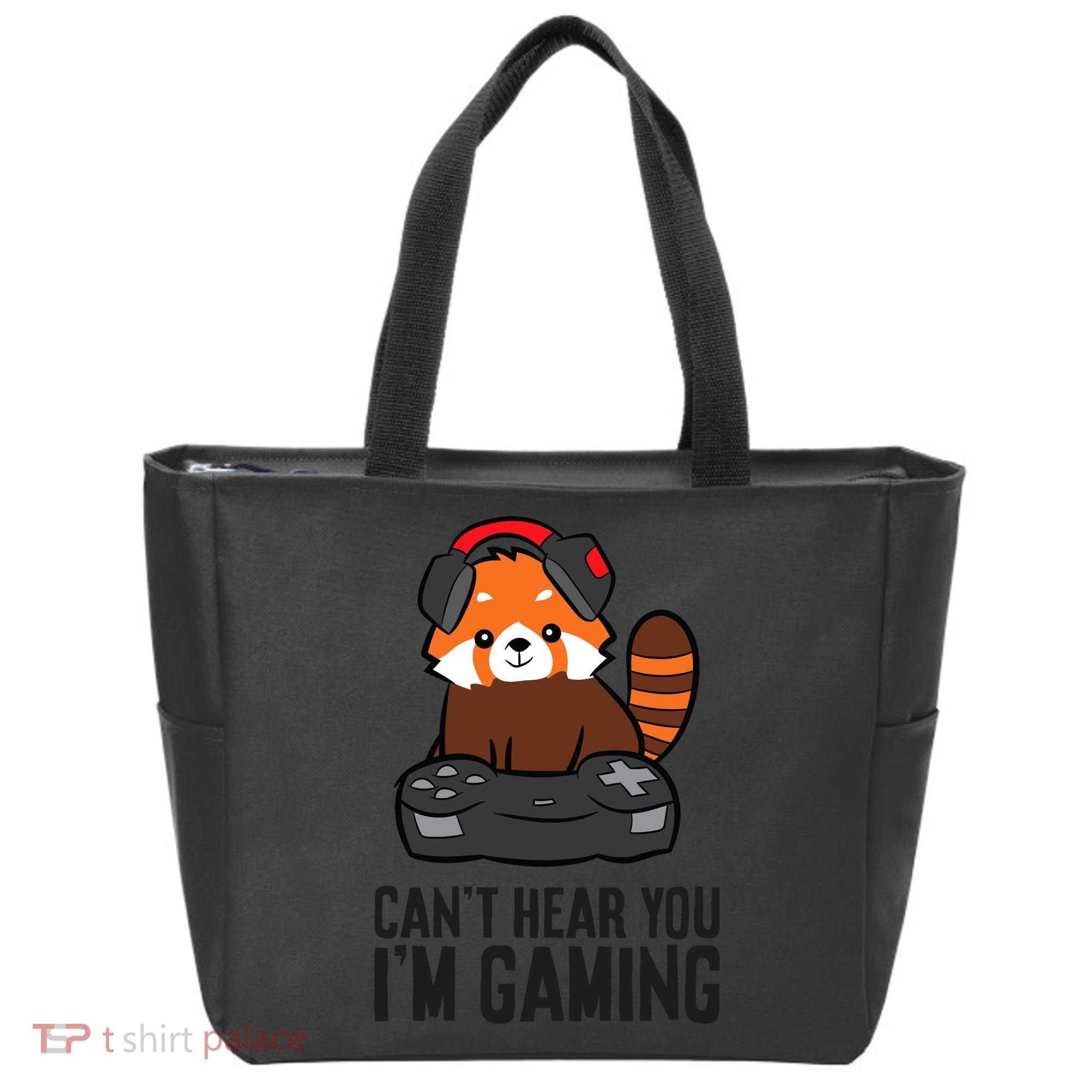 Cute Red Panda Gaming CanT Hear You IM Gaming Tote Bag
