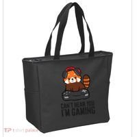Cute Red Panda Gaming CanT Hear You IM Gaming Tote Bag thumb 2