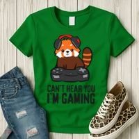 Cute Red Panda Gaming CanT Hear You IM Gaming Women's T-Shirt thumb 3