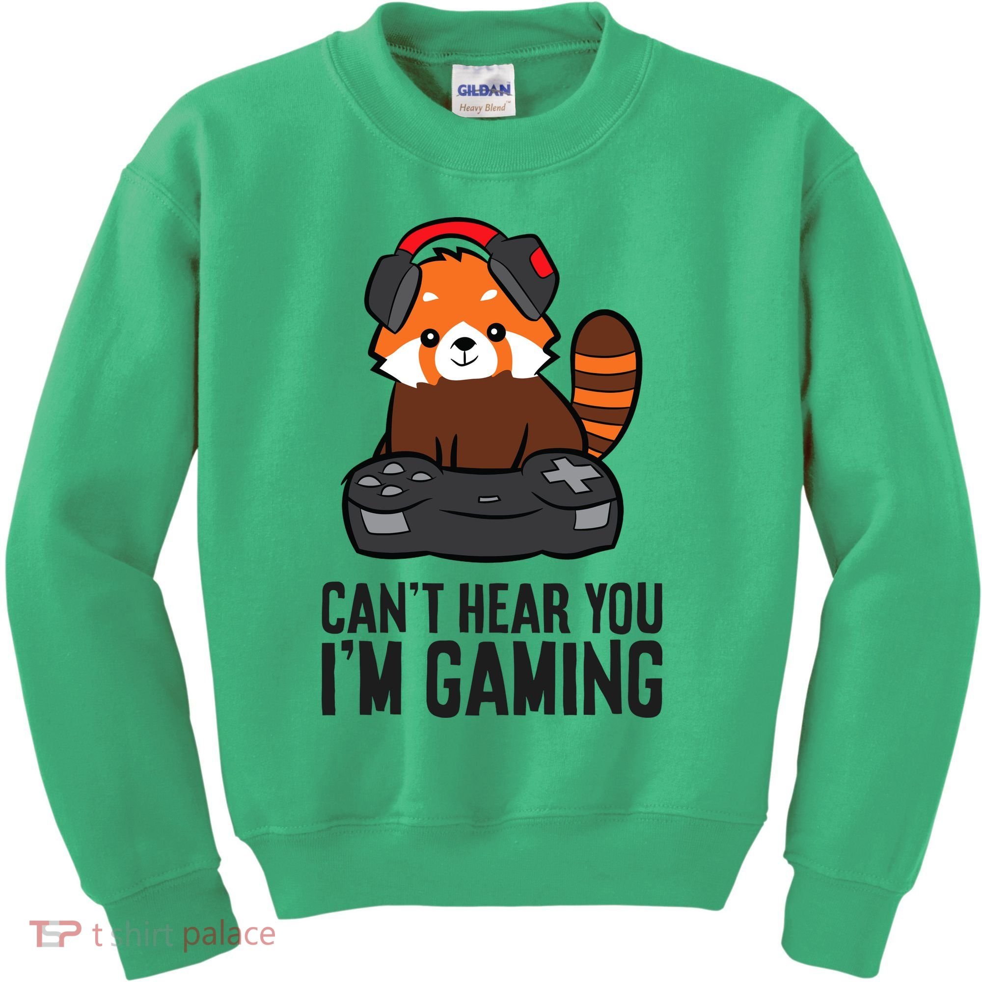 Cute Red Panda Gaming CanT Hear You IM Gaming Kids Sweatshirt