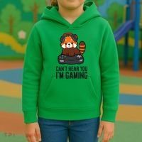 Cute Red Panda Gaming CanT Hear You IM Gaming Kids Hoodie thumb 3