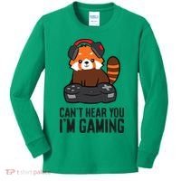 Cute Red Panda Gaming CanT Hear You IM Gaming Kids Long Sleeve Shirt thumb 0