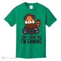 Cute Red Panda Gaming CanT Hear You IM Gaming Kids T-Shirt thumb 0