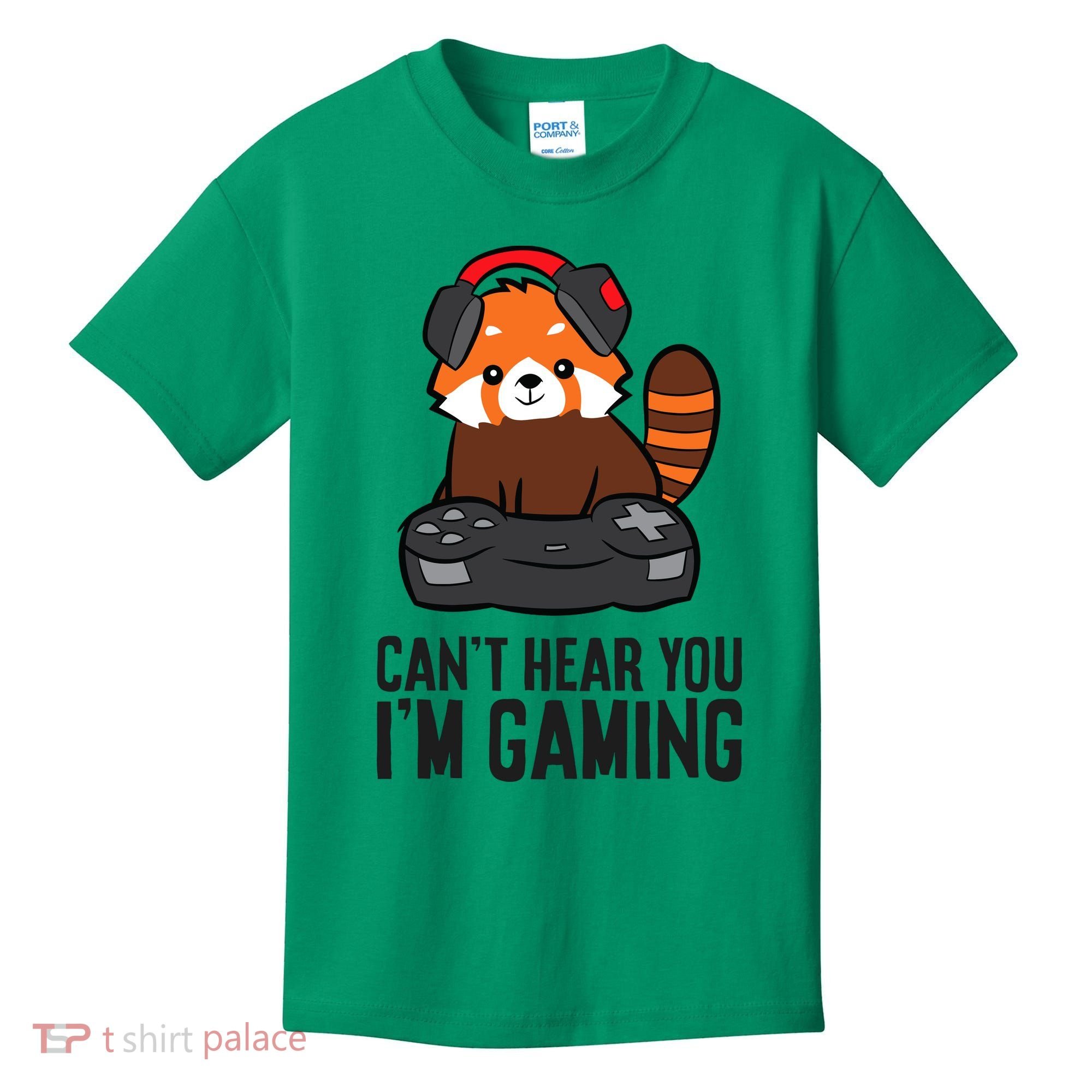 Cute Red Panda Gaming CanT Hear You IM Gaming Kids T-Shirt