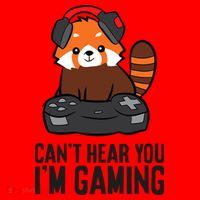 Cute Red Panda Gaming CanT Hear You IM Gaming Santa Hat thumb 1