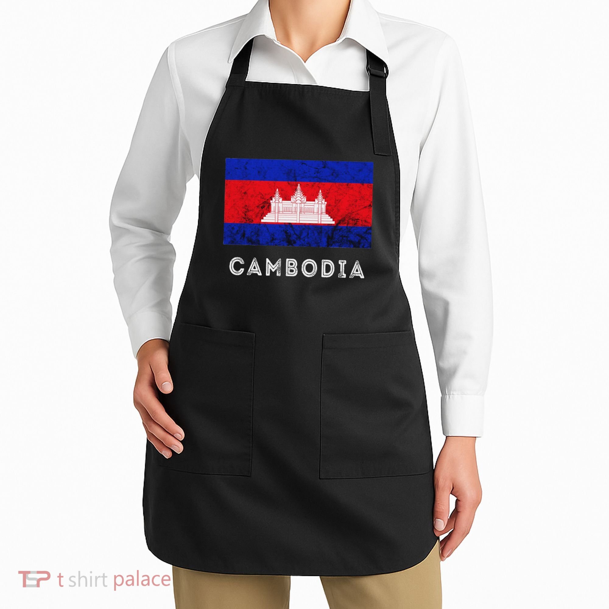 Cambodia Royal Palace Cambodian Flag Kampuchean Roots Apron