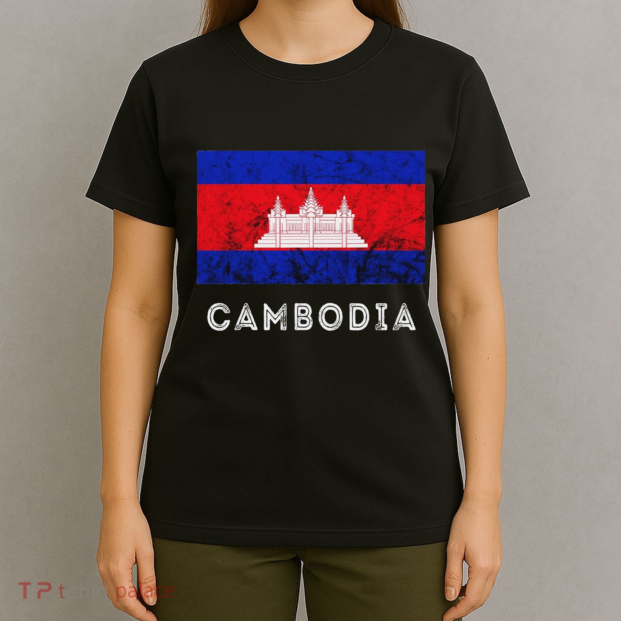 Cambodia Royal Palace Cambodian Flag Kampuchean Roots T-Shirt