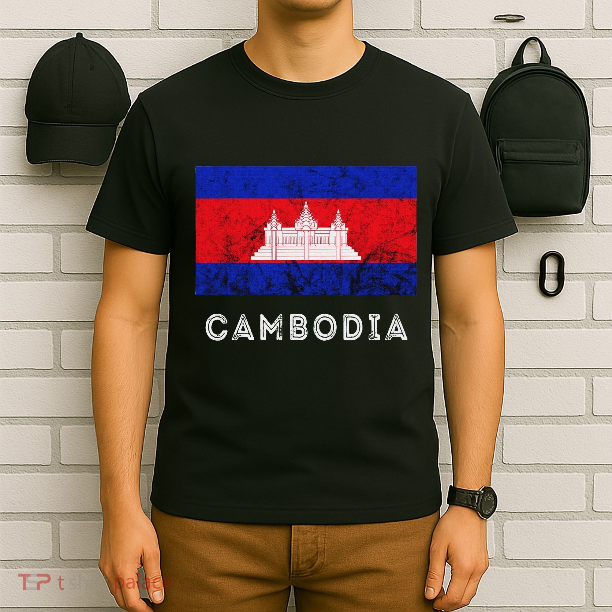 Cambodia Royal Palace Cambodian Flag Kampuchean Roots T-Shirt