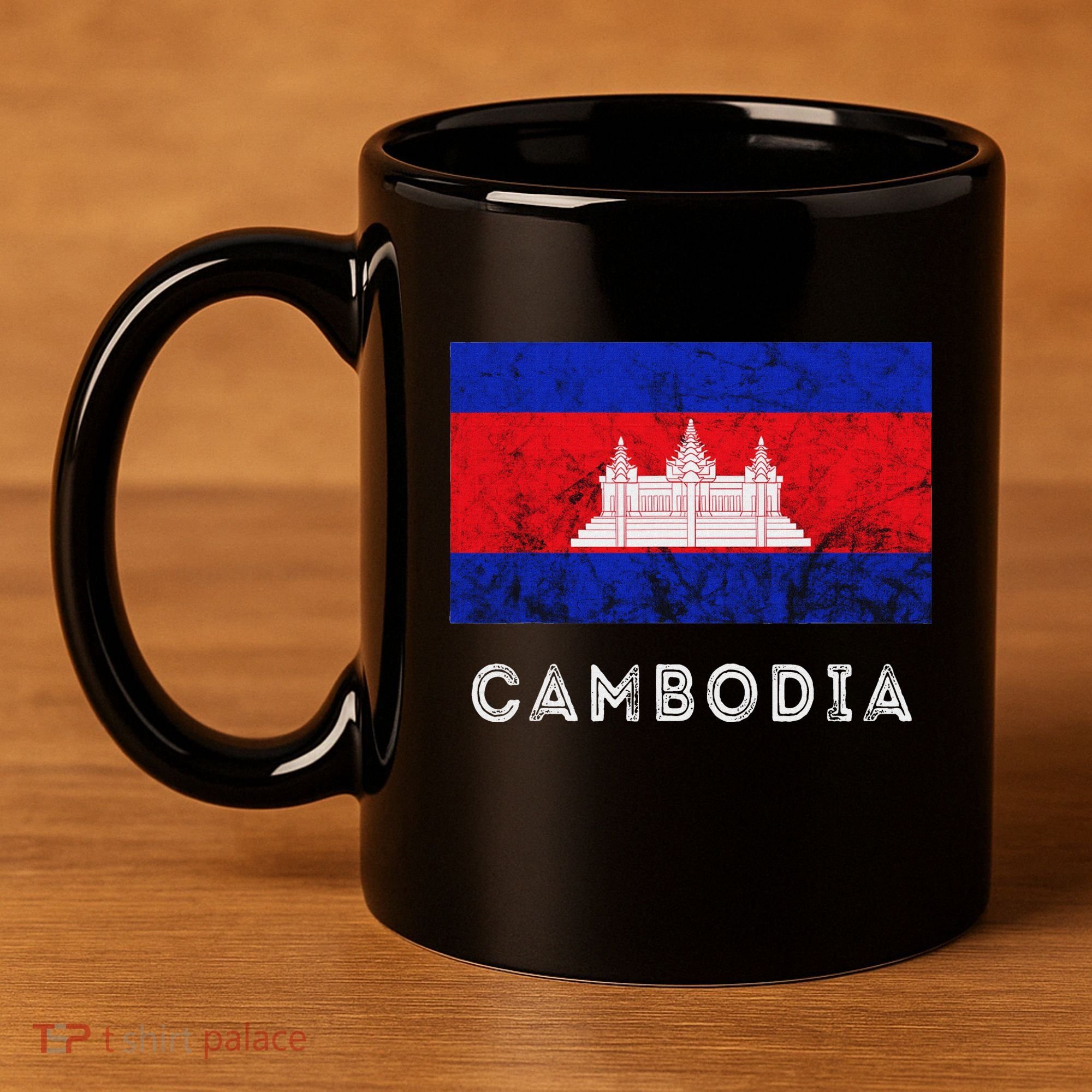 Cambodia Royal Palace Cambodian Flag Kampuchean Roots 11oz C Handle Ceramic Mug