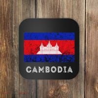 Cambodia Royal Palace Cambodian Flag Kampuchean Roots Coaster thumb 0