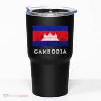 Cambodia Royal Palace Cambodian Flag Kampuchean Roots Tumbler thumb 0