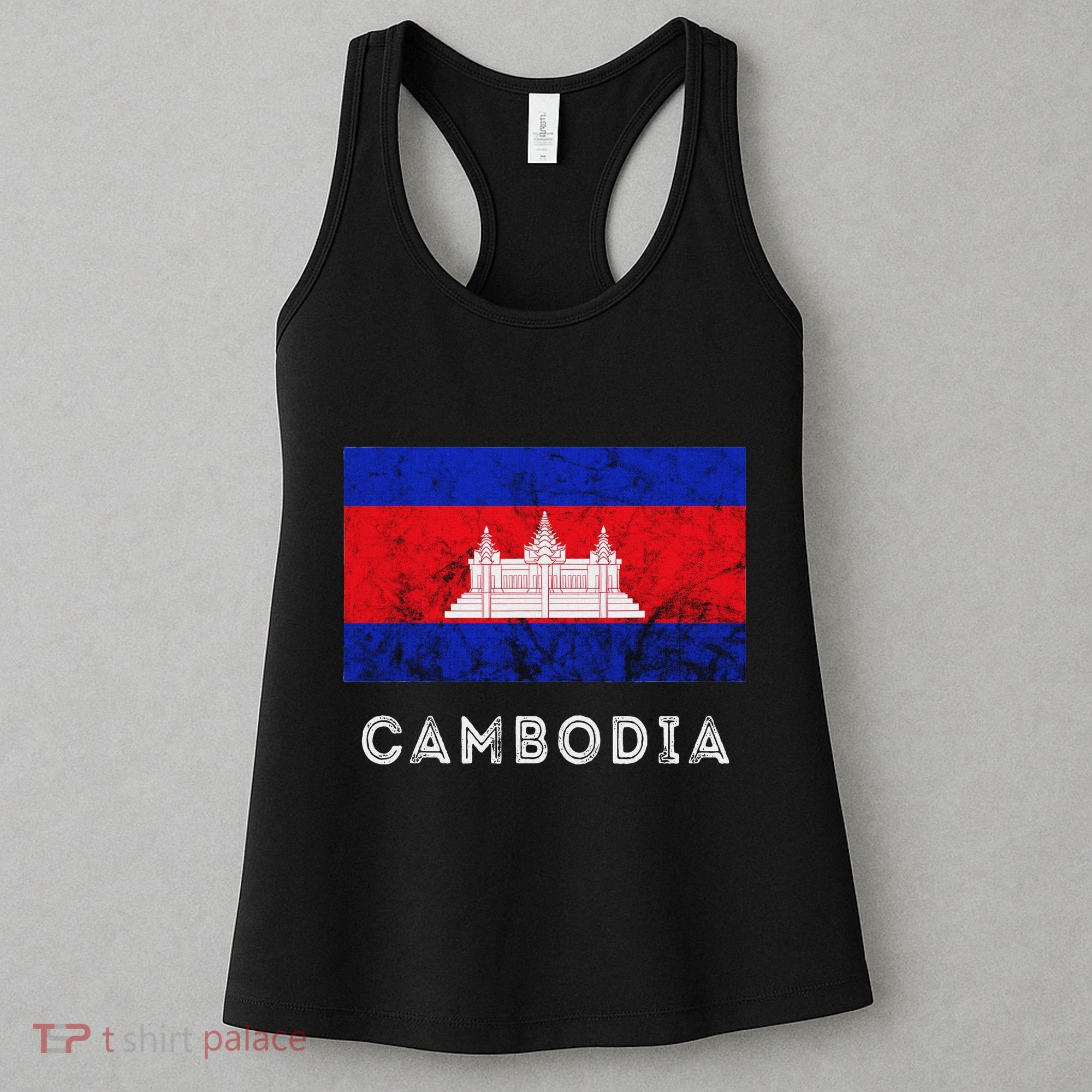 Cambodia Royal Palace Cambodian Flag Kampuchean Roots Women's Tank Top