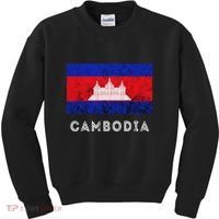 Cambodia Royal Palace Cambodian Flag Kampuchean Roots Kids Sweatshirt thumb 0
