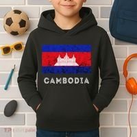 Cambodia Royal Palace Cambodian Flag Kampuchean Roots Kids Hoodie thumb 2