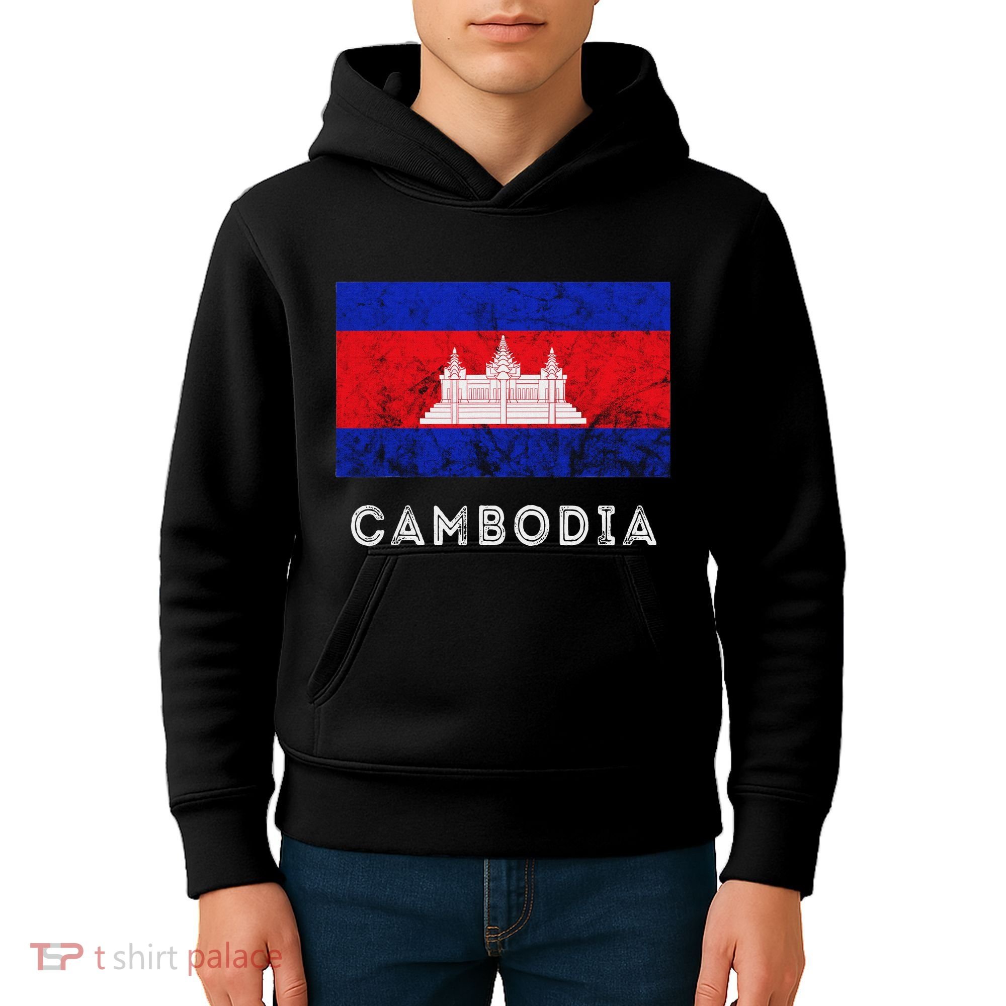 Cambodia Royal Palace Cambodian Flag Kampuchean Roots Kids Hoodie