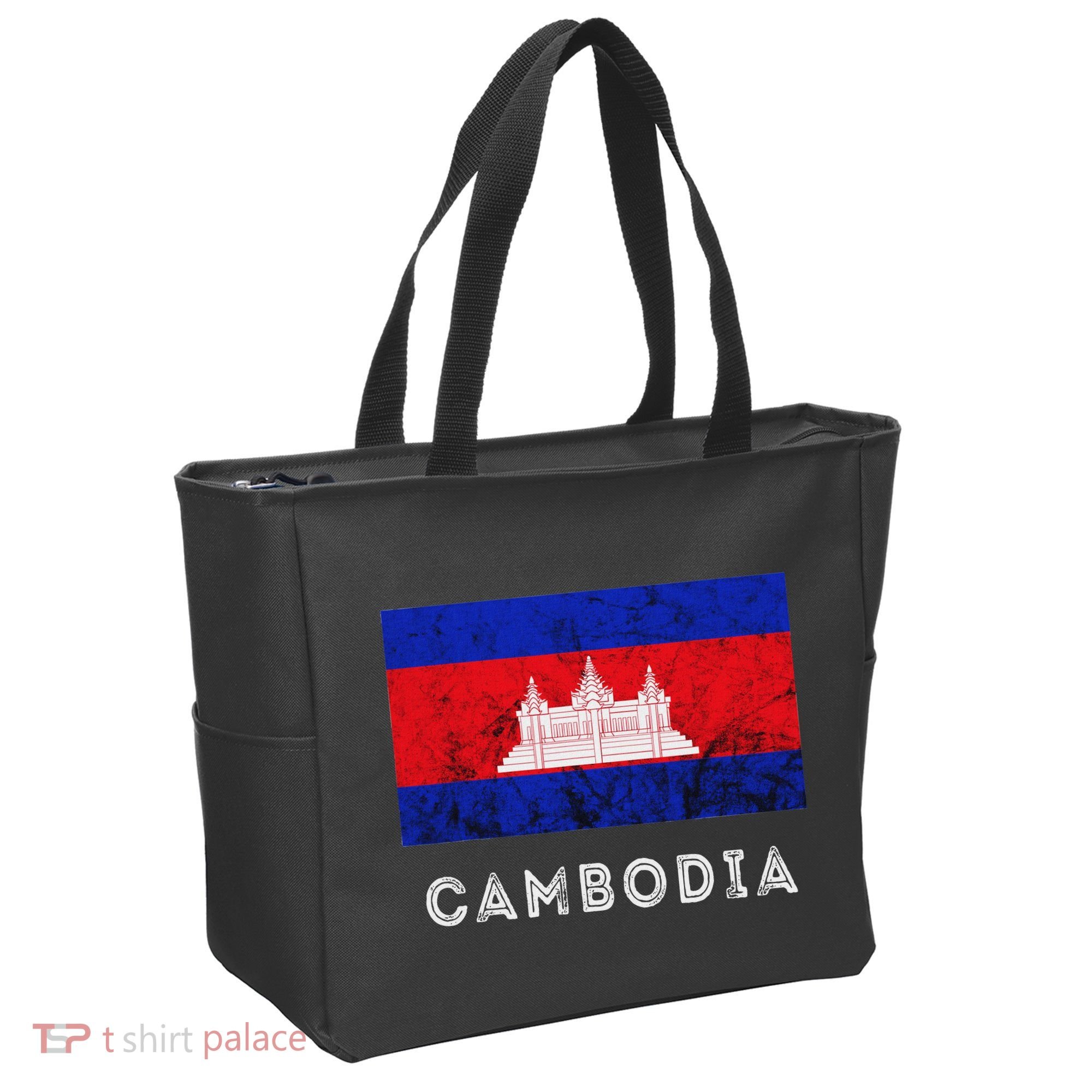 Cambodia Royal Palace Cambodian Flag Kampuchean Roots Tote Bag