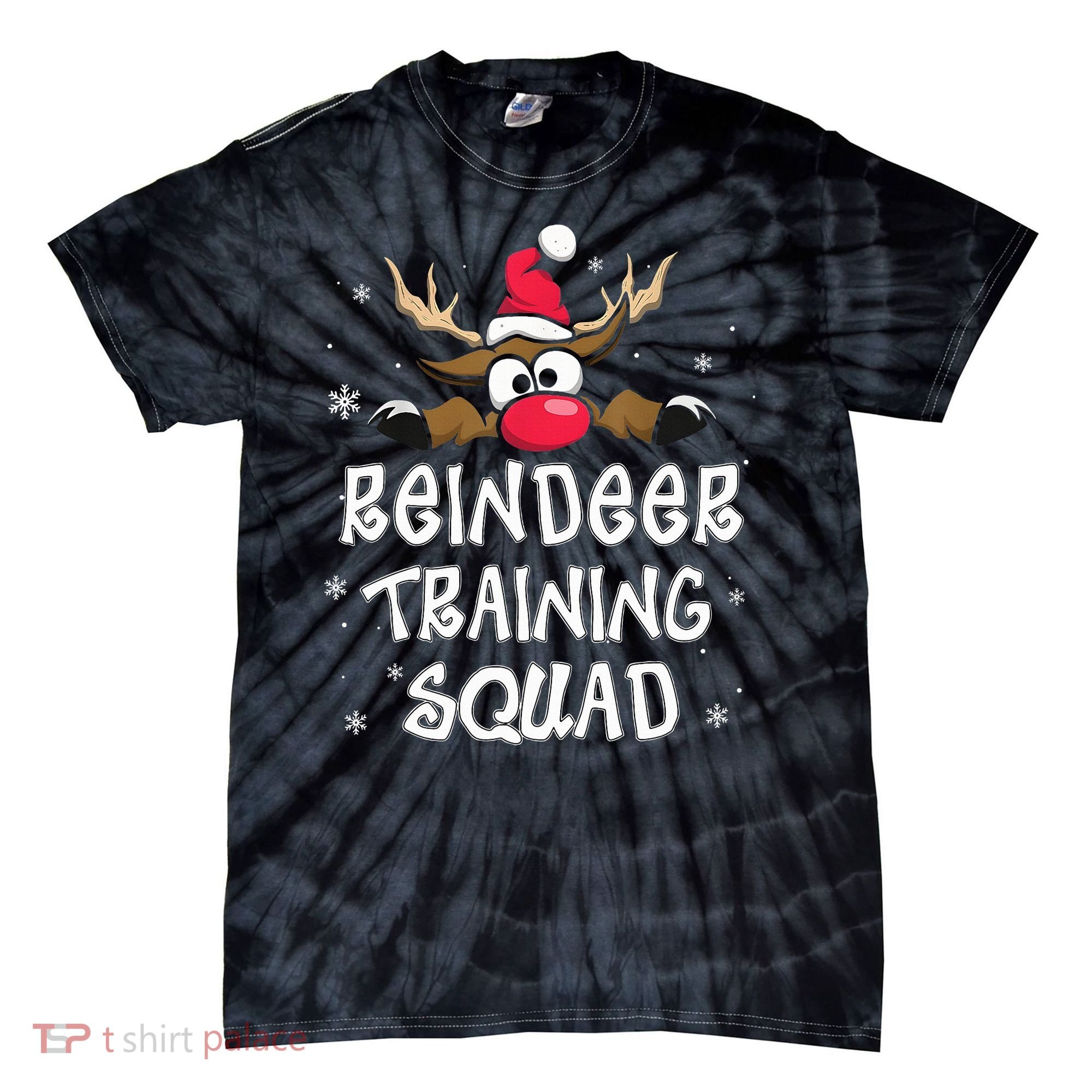 Christmas Running Reindeer Training Squad Team Gifts  Tie-Dye T-Shirt