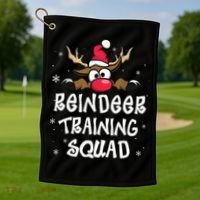 Christmas Running Reindeer Training Squad Team Gifts  Golf Towel thumb 1