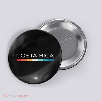 Costa Rica Retro Design Button