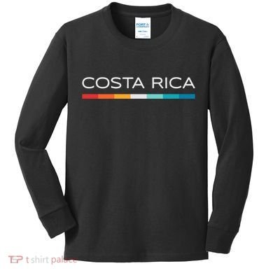 Costa Rica Retro Design Kids Long Sleeve Shirt