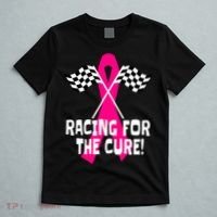 Car Races Racing For A Cure Pink Ribbon Breast Cancer T-Shirt thumb 5