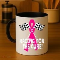 Car Races Racing For A Cure Pink Ribbon Breast Cancer Coffee Mug thumb 4